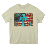 Mossy flag and turquoise cross Heavy Core Tee - AdoDesignShop