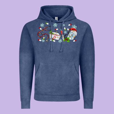 Christmas Nurse Vintage Hoodie Designed By Maliassmallbusiness