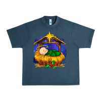 Midnight Navy baby jesus Urban Heavy Tee - MaliasSmallBusiness