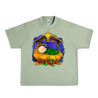 Oil Green baby jesus Urban Heavy Tee - MaliasSmallBusiness