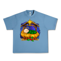 Pebble Blue baby jesus Urban Heavy Tee - MaliasSmallBusiness