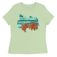 Matcha wood leather patch Ladies Tee - AdoDesignShop