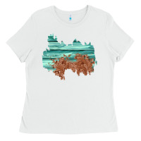 White wood leather patch Ladies Tee - AdoDesignShop