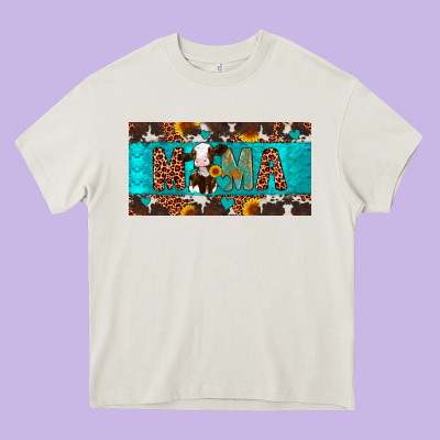 Mama Holstein Cow License Plate Heavy Core Tee Designed By Artiststas