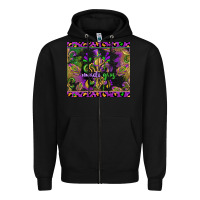 Black mardi gras fleur de lis Zipper Hoodie - CowGirlArtShop