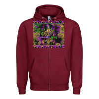 Burgundy mardi gras fleur de lis Zipper Hoodie - CowGirlArtShop