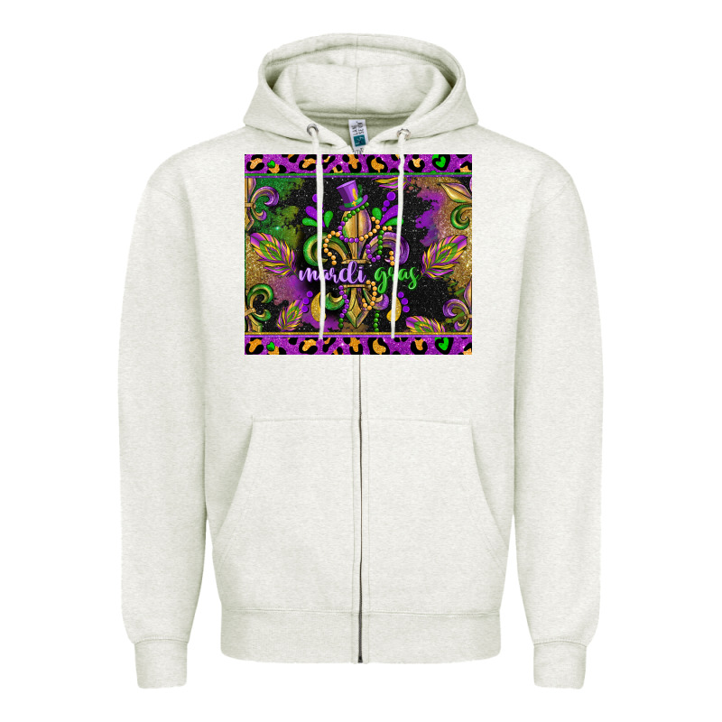 Mardi Gras Fleur De Lis Zipper Hoodie by CowGirlArtShop | Teevron