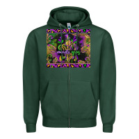 Sports Green mardi gras fleur de lis Zipper Hoodie - CowGirlArtShop