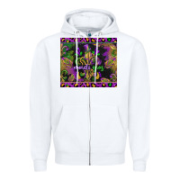 White mardi gras fleur de lis Zipper Hoodie - CowGirlArtShop