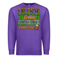 Purple St. Patrick's Irish today hungover tomorrow Premium Sweatshirt - OliviaCreatesArt