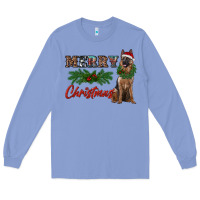 Colony Blue merry christmas german shepherd Long Sleeve Tee - RanaPortraitStore