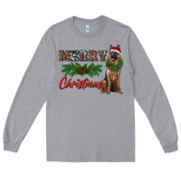 Heather Grey merry christmas german shepherd Long Sleeve Tee - RanaPortraitStore