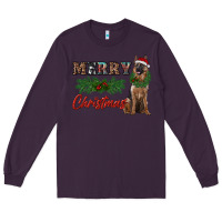 Plum merry christmas german shepherd Long Sleeve Tee - RanaPortraitStore