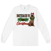 White merry christmas german shepherd Long Sleeve Tee - RanaPortraitStore