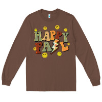 Chestnut happy fall smiley face Long Sleeve Tee - BarkalooDesign
