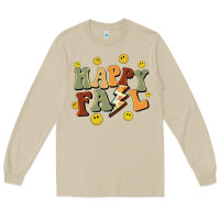 Mushroom happy fall smiley face Long Sleeve Tee - BarkalooDesign