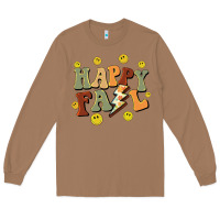 Toasted Coconut happy fall smiley face Long Sleeve Tee - BarkalooDesign