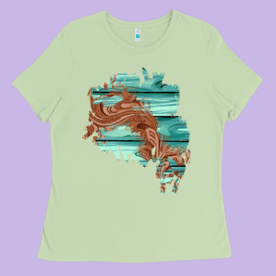 Wood Leather Patch Ladies Tee Designed By Adodesignshop