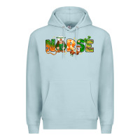 Blue Mist St. Patrick's Day Nurse with gnome Premium Hoodie - HowdyJamesFarm