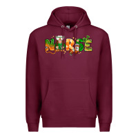 Burgundy St. Patrick's Day Nurse with gnome Premium Hoodie - HowdyJamesFarm