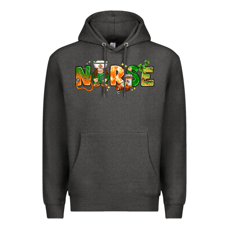St. Patrick's Day Nurse With Gnome Premium Hoodie by HowdyJamesFarm | Teevron