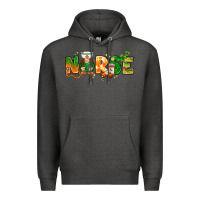 Charcoal Heather St. Patrick's Day Nurse with gnome Premium Hoodie - HowdyJamesFarm