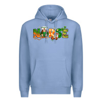 Colony Blue St. Patrick's Day Nurse with gnome Premium Hoodie - HowdyJamesFarm