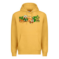 Mustard St. Patrick's Day Nurse with gnome Premium Hoodie - HowdyJamesFarm