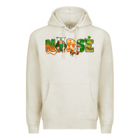 Oatmeal Heather St. Patrick's Day Nurse with gnome Premium Hoodie - HowdyJamesFarm