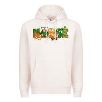 Pale Pink St. Patrick's Day Nurse with gnome Premium Hoodie - HowdyJamesFarm