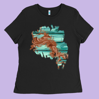 Wood Leather Patch Ladies Tee Designed By Adodesignshop