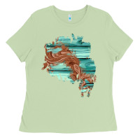 Matcha wood leather patch Ladies Tee - AdoDesignShop