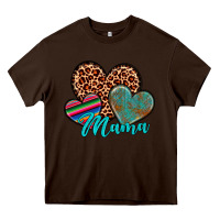 Chocolate Brown hearts mama Heavy Core Tee - Artiststas