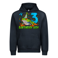 Navy birthday boy frog age 3 Urban Hoodie - LillyAllenDesigns