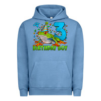 Pigment Pebble Blue birthday boy frog age 3 Urban Hoodie - LillyAllenDesigns