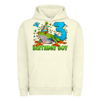 Pigment Pistachio birthday boy frog age 3 Urban Hoodie - LillyAllenDesigns