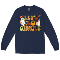 Navy halloween lets go ghouls Long Sleeve Tee - BarkalooDesign