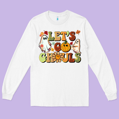 Halloween Lets Go Ghouls Long Sleeve Tee Designed By Barkaloodesign