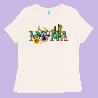 Western Mama Cow Ladies Tee Designed By Artiststas