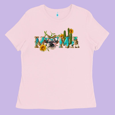 Western Mama Cow Ladies Tee Designed By Artiststas