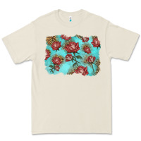 Bone red roses with leopard background Premium Tee - LillyAllenDesigns
