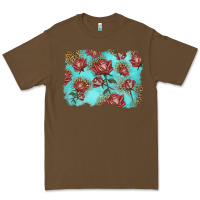 Cacao red roses with leopard background Premium Tee - LillyAllenDesigns