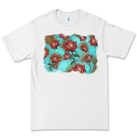 White red roses with leopard background Premium Tee - LillyAllenDesigns