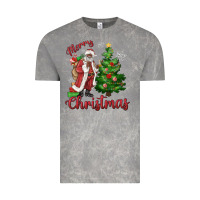 Cloud Rock Merry Christmas Black Santa Vintage Tee - MaliasSmallBusiness