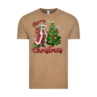 Vintage Coffee Merry Christmas Black Santa Vintage Tee - MaliasSmallBusiness