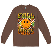 Chestnut fall vibes smiley face Long Sleeve Tee - BarkalooDesign