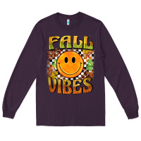 Plum fall vibes smiley face Long Sleeve Tee - BarkalooDesign