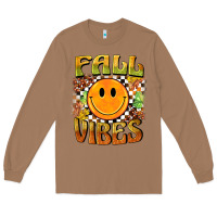 Toasted Coconut fall vibes smiley face Long Sleeve Tee - BarkalooDesign