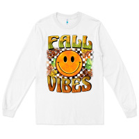 White fall vibes smiley face Long Sleeve Tee - BarkalooDesign