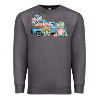 Charcoal Heather Easter gnomes truck Premium Sweatshirt - OliviaCreatesArt